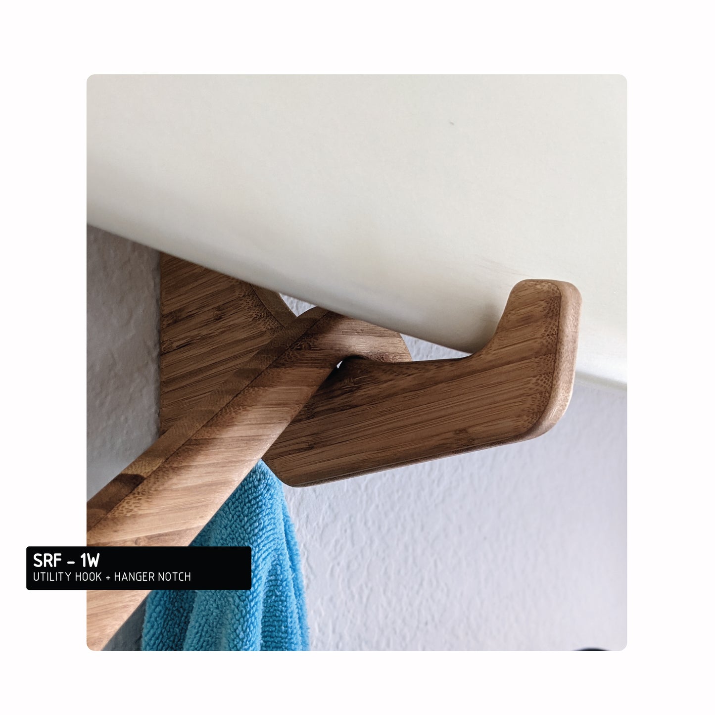 Solo Surf Rack / Wall Mount Surf Rack / Wall Mount Surfboard Rack / Bamboo Surf Rack